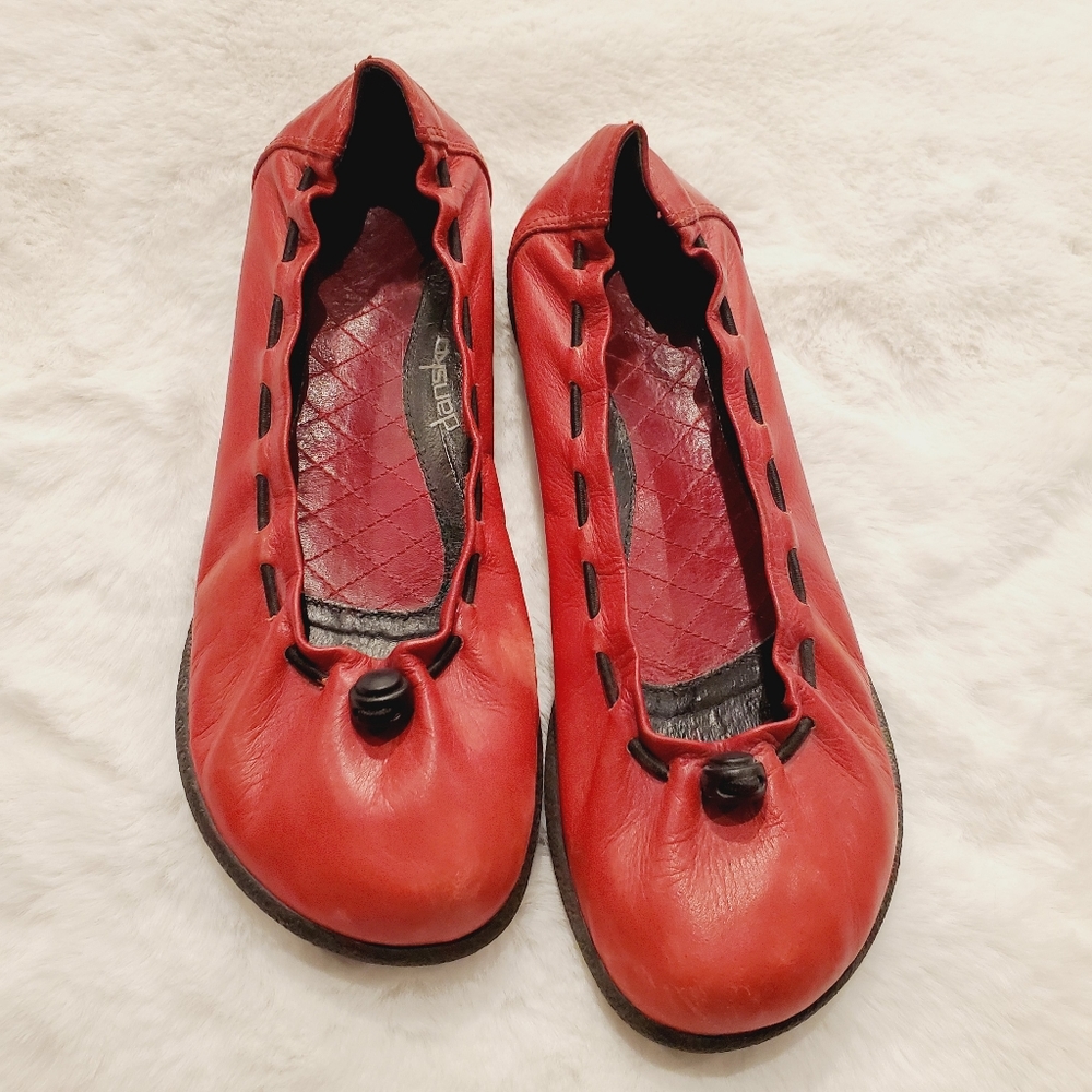 DANSKO Gracie Red Leather Ballet Flat US 7/EU 37